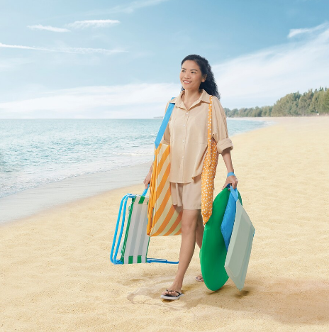 Ô CHE NẮNG STRANDÖN IKEA - VÀNG CHẤM BI 140 cm