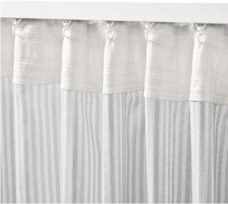 RÈM CỬA BYMOTT IKEA - SỌC TRẮNG / XÁM NHẠT 120x250 cm