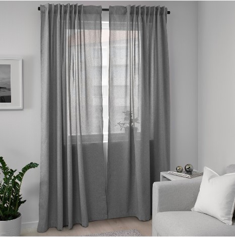 RÈM CỬA HANNALENA IKEA - XÁM 145x250 cm
