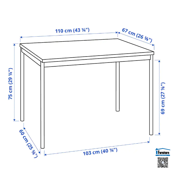 BỘ BÀN 4 GHẾ PHÒNG ĂN SANDSBERG / ADDE IKEA - ĐEN 110x67 cm