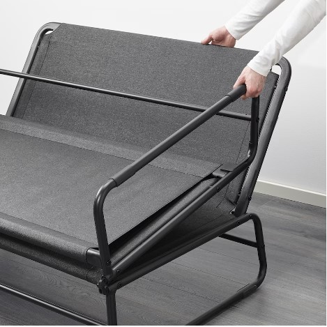 SOFA GIƯỜNG HAMMARN IKEA - XÁM ĐẬM/ĐEN 120 cm