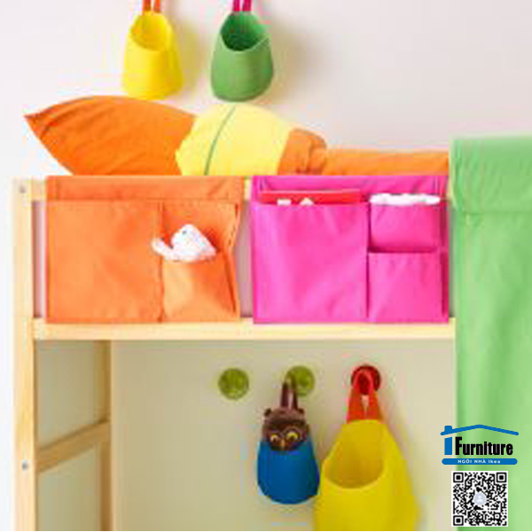 Túi trữ đồ treo giường STICKAT hồng