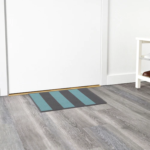 THẢM CỬA CHỐNG TRƯỢT HALSTED IKEA - XÁM / XANH LAM 44x66 cm