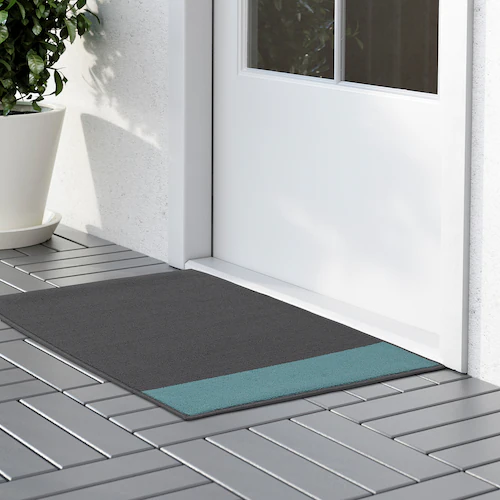 THẢM CỬA CHỐNG TRƯỢT HALSTED IKEA - XÁM / XANH LAM 70x100 cm