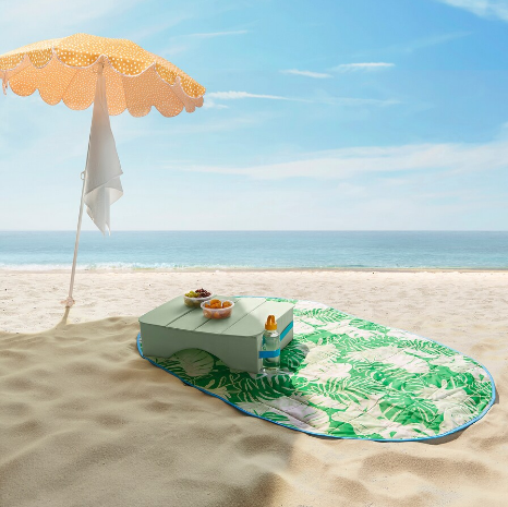 THẢM DÃ NGOẠI STRANDÖN IKEA - HOA VĂN XANH 112x168 cm