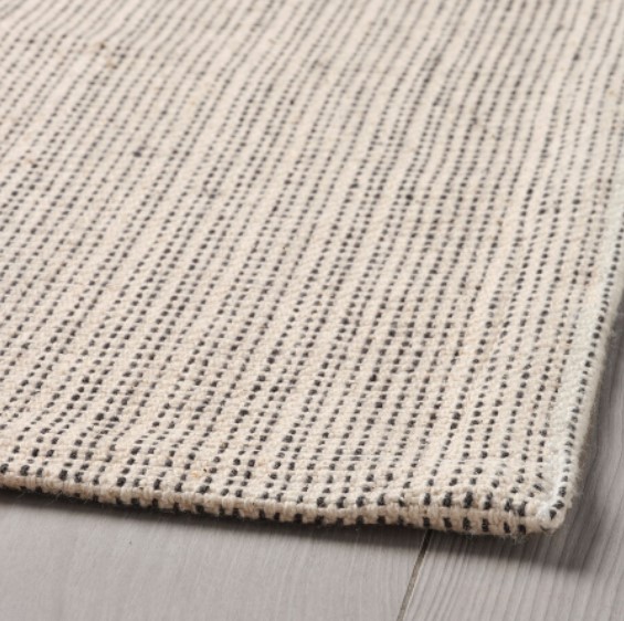 THẢM TIPHEDE IKEA - Màu vải dệt tự nhiên / đen (120x180 cm)