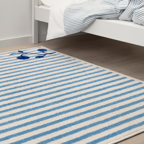 THẢM TRẢI SÀN GULSPARV IKEA - SỌC XANH LAM / TRẮNG 133x160 cm