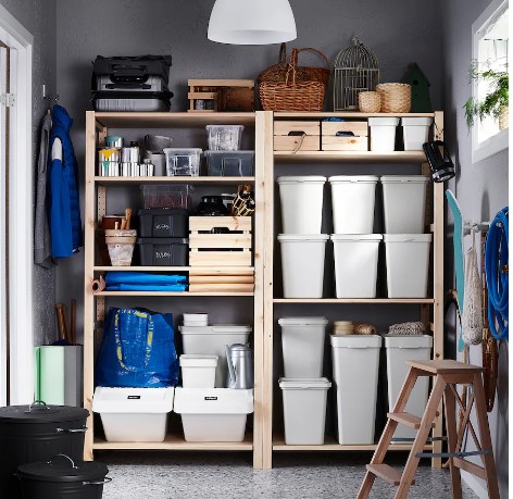 THÙNG ĐỰNG RÁC CÓ NẮP HÅLLBAR IKEA - XÁM NHẠT 22L