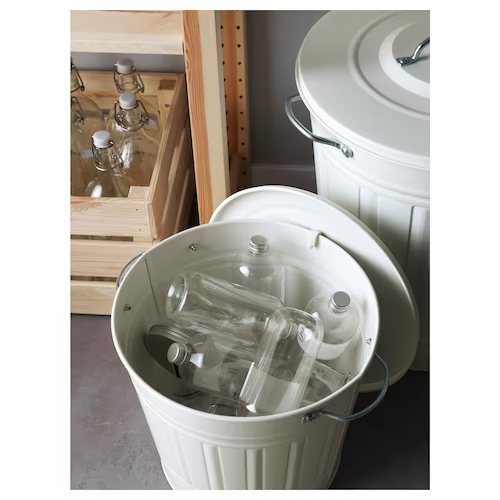 THÙNG CÓ NẮP KNODD IKEA - TRẮNG 16 L