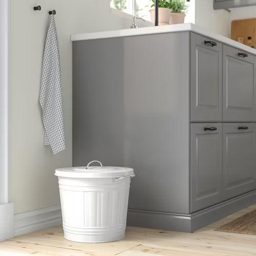 THÙNG CÓ NẮP KNODD IKEA - TRẮNG 16 L