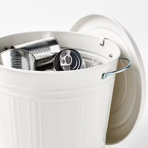 THÙNG CÓ NẮP KNODD IKEA - TRẮNG 16 L