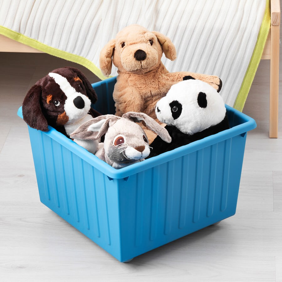 THÙNG NHỰA CÓ BÁNH XE VESSLA IKEA - XANH 39x39 cm