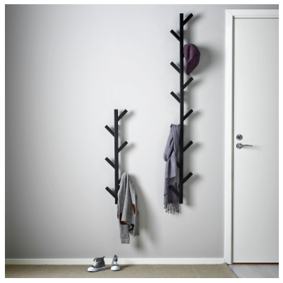 CÂY TREO ĐỒ TJUSIG IKEA - ĐEN 78 cm