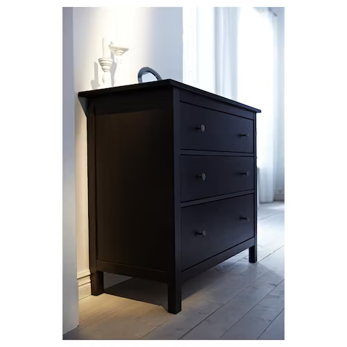 TỦ 3 NGĂN KÉO HEMNES IKEA - NÂU ĐEN 108x96 cm