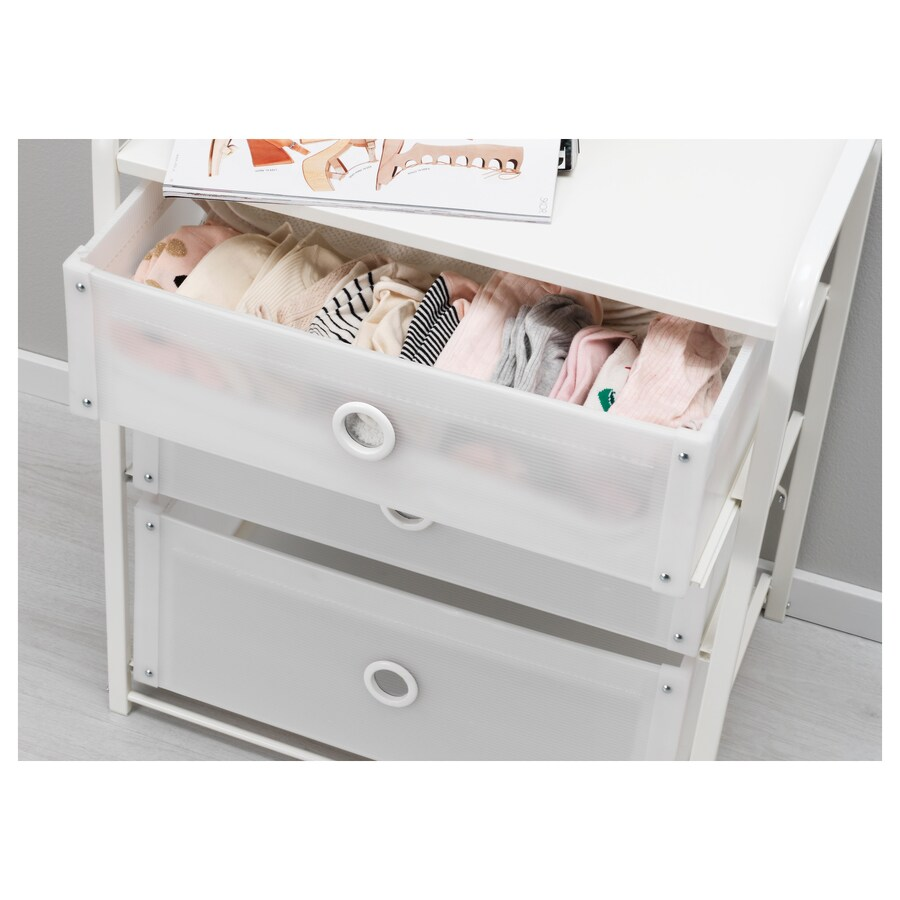 TỦ 3 NGĂN KÉO LOTE IKEA - TRẮNG 55x62 cm