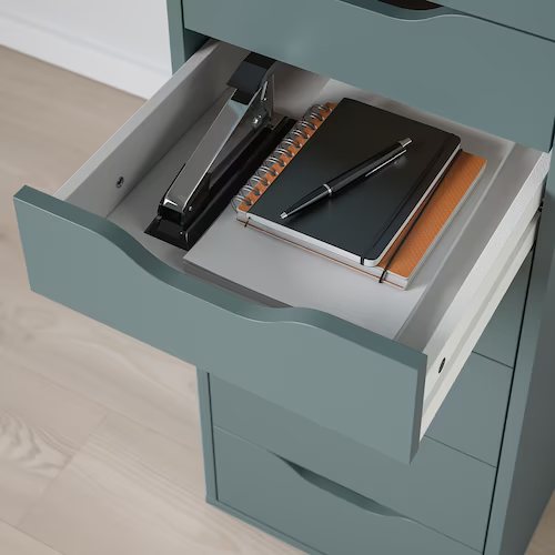TỦ 9 NGĂN KÉO ALEX IKEA - XANH XÁM 36x116 cm