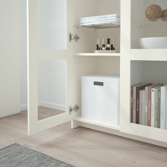 TỦ CÓ CỬA KÍNH BRIMNES IKEA - TRẮNG 78x95 cm