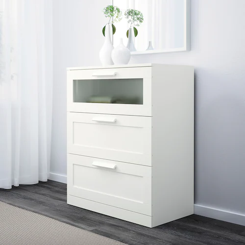 TỦ 3 NGĂN KÉO BRIMNES IKEA - TRẮNG 78x95 cm