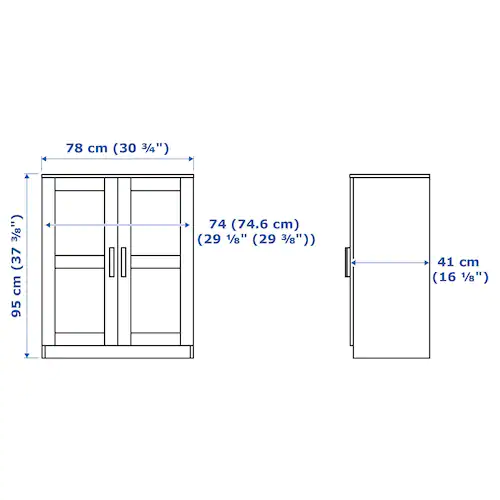 TỦ CÓ CỬA BRIMNES IKEA - TRẮNG 78x95 cm