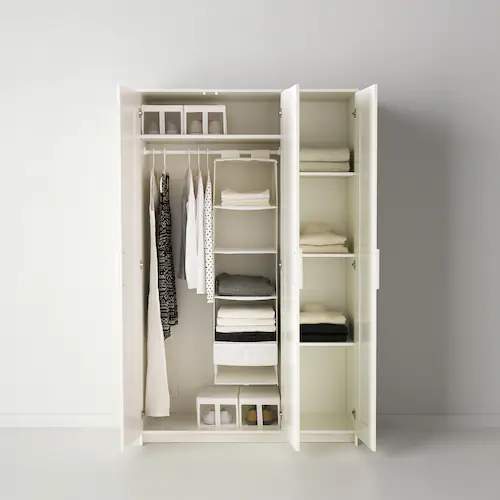 TỦ QUẦN ÁO 3 CÁNH CÓ GƯƠNG BRIMNES IKEA - TRẮNG 117x190 cm
