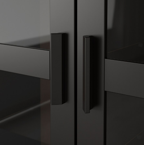 TỦ CÁNH KÍNH BRIMNES IKEA - ĐEN 80x190 cm