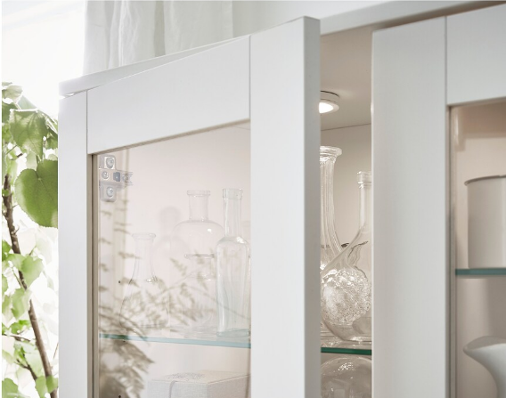 TỦ LƯU TRỮ CÁNH KÍNH BRIMNES IKEA - TRẮNG 160x35x190 cm
