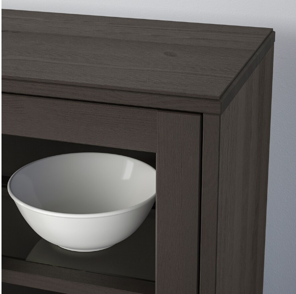 TỦ CÁNH KÍNH HAVSTA IKEA - NÂU SẪM 81x35x123 cm
