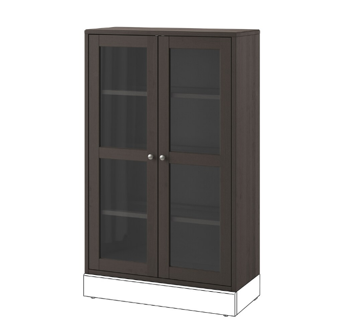 TỦ CÁNH KÍNH HAVSTA IKEA - NÂU SẪM 81x35x123 cm