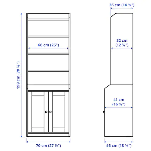 TỦ CAO 2 CÁNH HAUGA IKEA - BE 70x199 cm