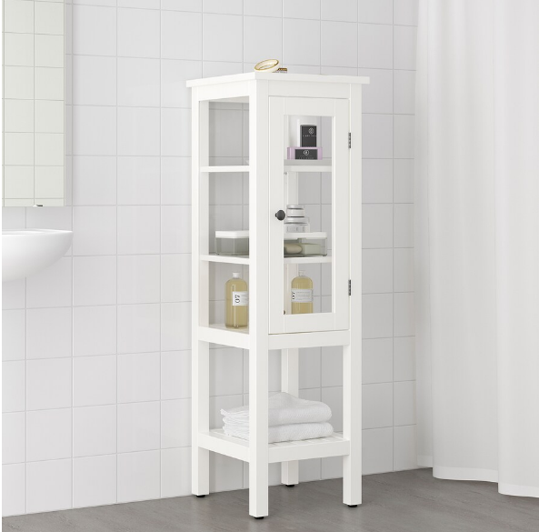 TỦ CAO CÁNH KÍNH HEMNES IKEA - TRẮNG 42x38x131 cm