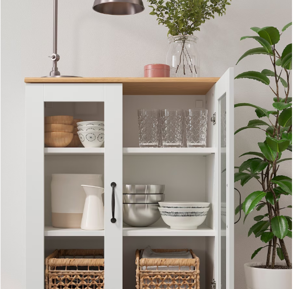 TỦ CÓ CỬA KÍNH SKRUVBY IKEA - TRẮNG 70x90 cm