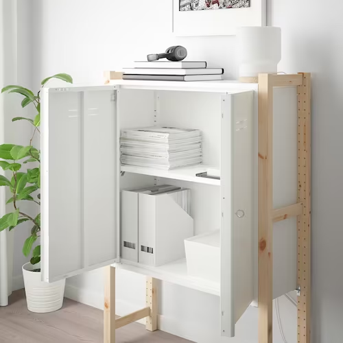 TỦ CÓ KHÓA CỬA IVAR IKEA - TRẮNG 80x83 cm