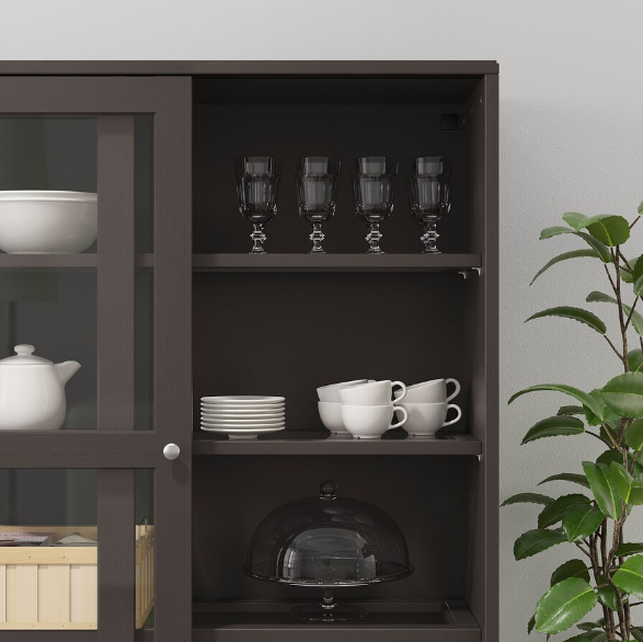 TỦ CỬA KÍNH CÓ CHÂN HAVSTA IKEA - TRẮNG 121x37x134 cm