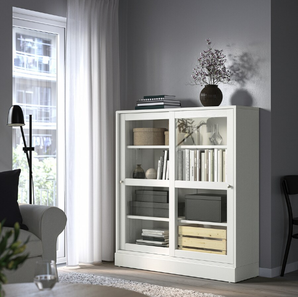 TỦ LƯU TRỮ CỬA TRƯỢT HAVSTA IKEA - TRẮNG 121x37x134 cm