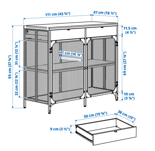 TỦ FJÄLLBO IKEA - ĐEN