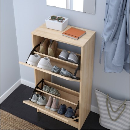 TỦ GIẦY 2 NGĂN BISSA IKEA - MÀU SỒI 49x28x93 cm