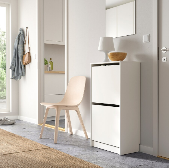 TỦ GIẦY 2 NGĂN BISSA IKEA - TRẮNG 49x28x93 cm