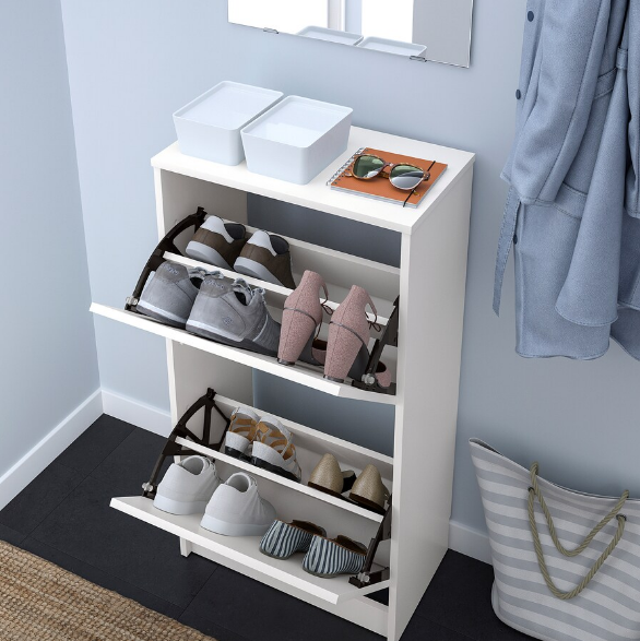 TỦ GIẦY 2 NGĂN BISSA IKEA - TRẮNG 49x28x93 cm