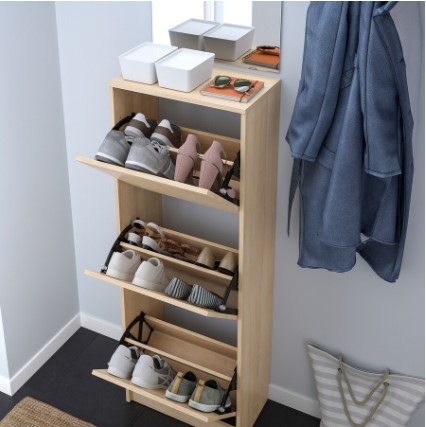 TỦ GIẦY 3 NGĂN BISSA IKEA - MÀU SỒI 49x28x135 cm