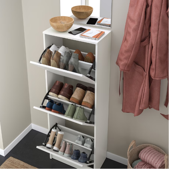 TỦ GIẦY 3 NGĂN BISSA IKEA - TRẮNG 49x28x135 cm