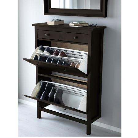 TỦ GIÀY 2 NGĂN HEMNES IKEA - ĐEN NÂU 89x30x127 cm