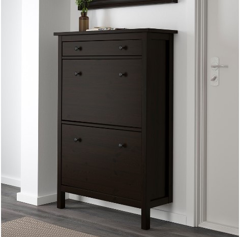 TỦ GIÀY 2 NGĂN HEMNES IKEA - ĐEN NÂU 89x30x127 cm