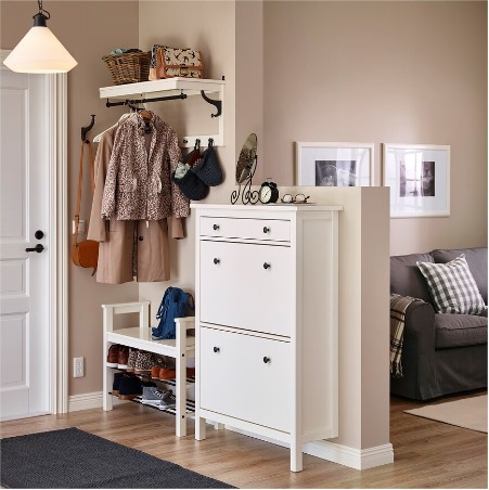 TỦ GIÀY 2 NGĂN HEMNES IKEA - TRẮNG 89x30x127 cm