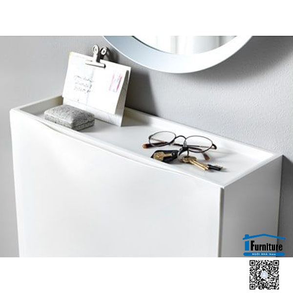 TỦ GIÀY NHỰA TRONES IKEA - TRẮNG 52x18x39 cm