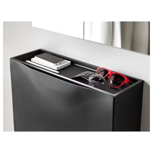 TỦ GIÀY NHỰA TRONES IKEA - ĐEN 52x18x39 cm
