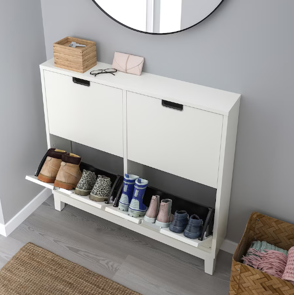 TỦ GIÀY 4 NGĂN STÄLL IKEA - TRẮNG 96x17x90 cm