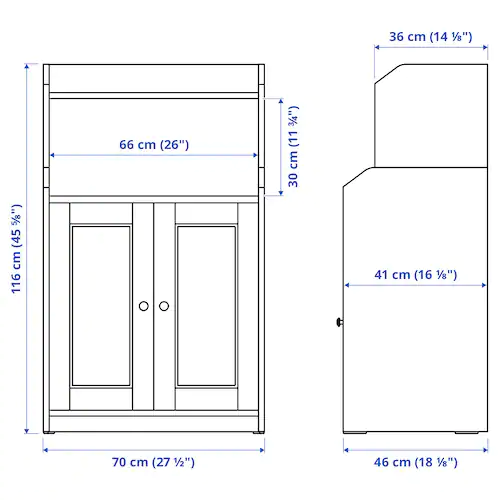 TỦ 2 CÁNH HAUGA IKEA - BE 70x116 cm