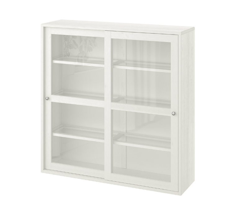 TỦ CÁNH KÍNH HAVSTA IKEA - TRẮNG 121x35x123 cm