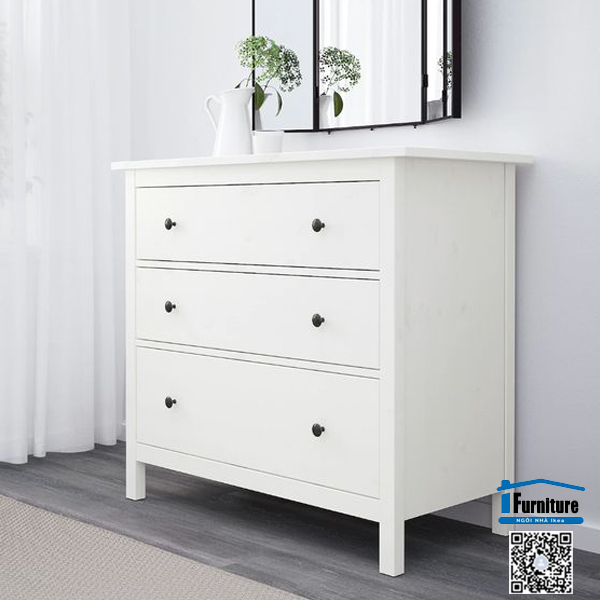 TỦ 3 NGĂN KÉO HEMNES IKEA - TRẮNG