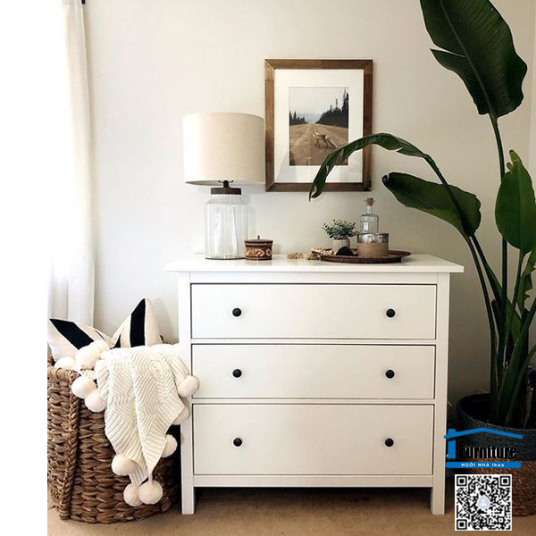 TỦ 3 NGĂN KÉO HEMNES IKEA - TRẮNG